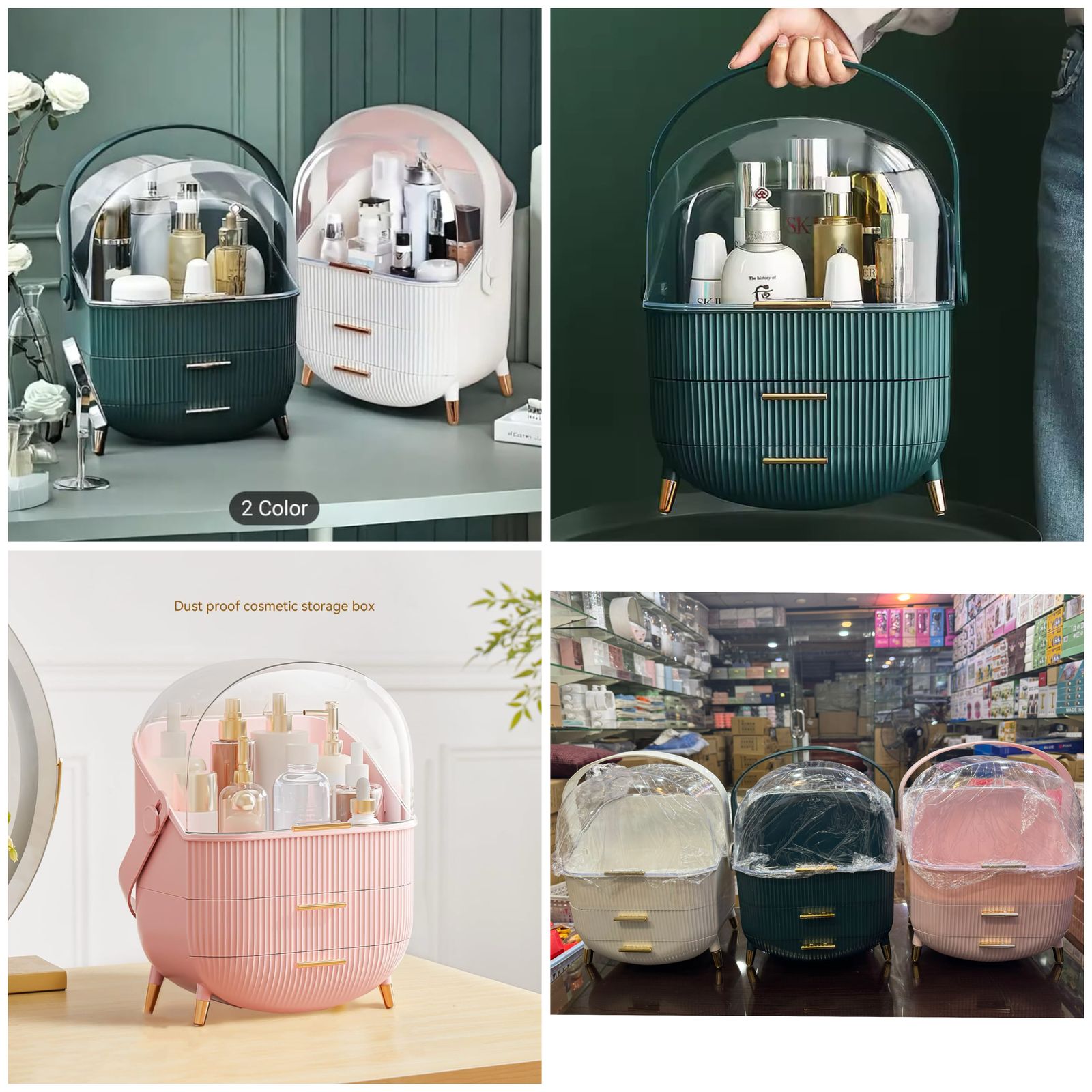 Pink Dome Dust‑Proof Organizer