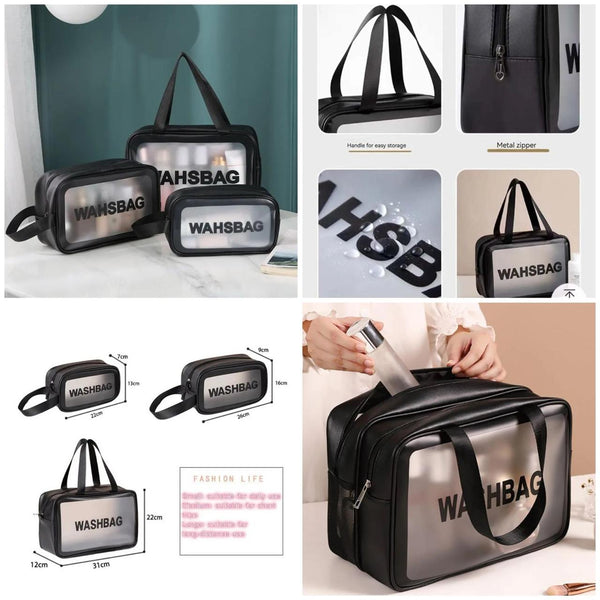 🧳 WAHSBAG Transparent Travel Toiletry Set
