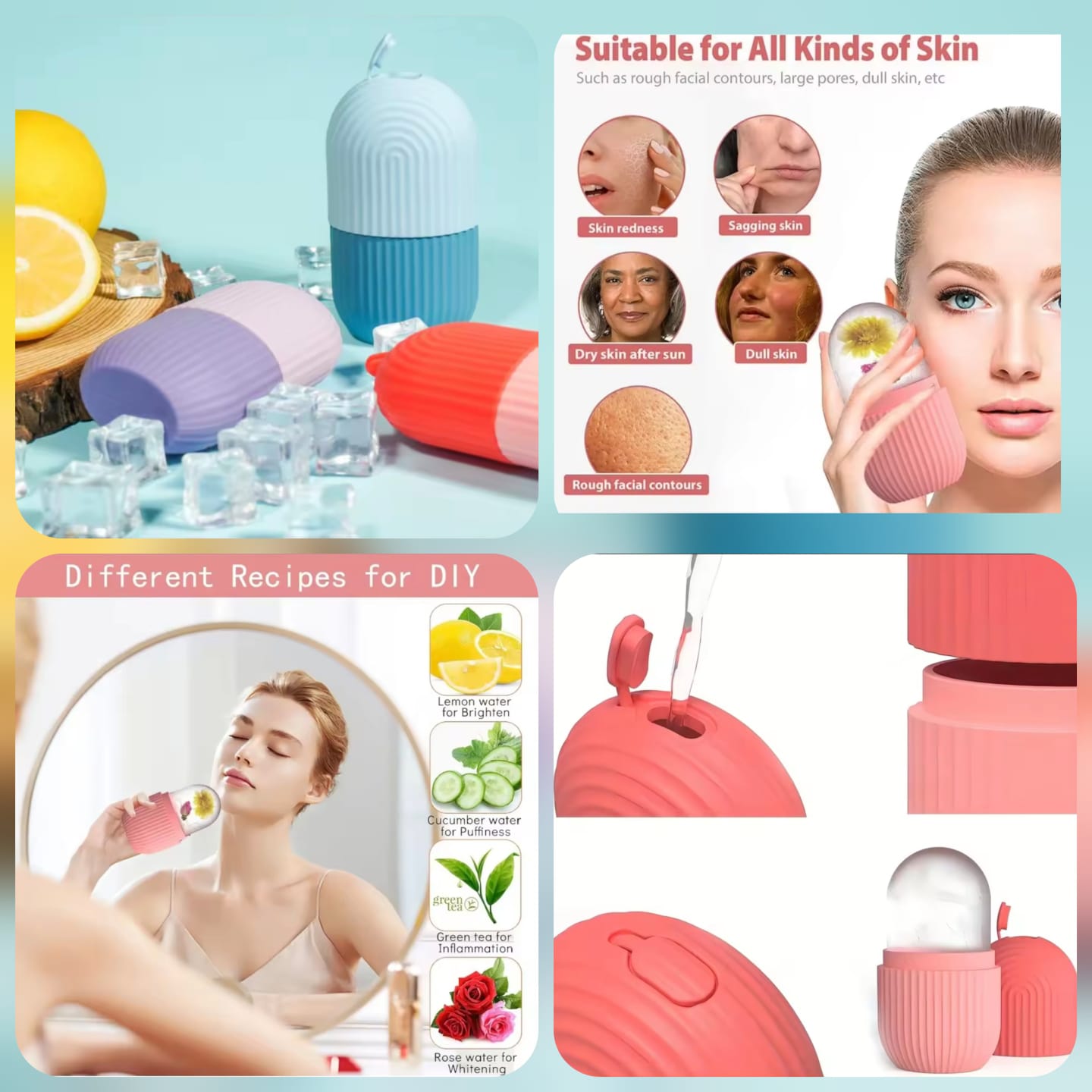 ❄️ GlowCube Ice Facial Mold – Multi‑Color