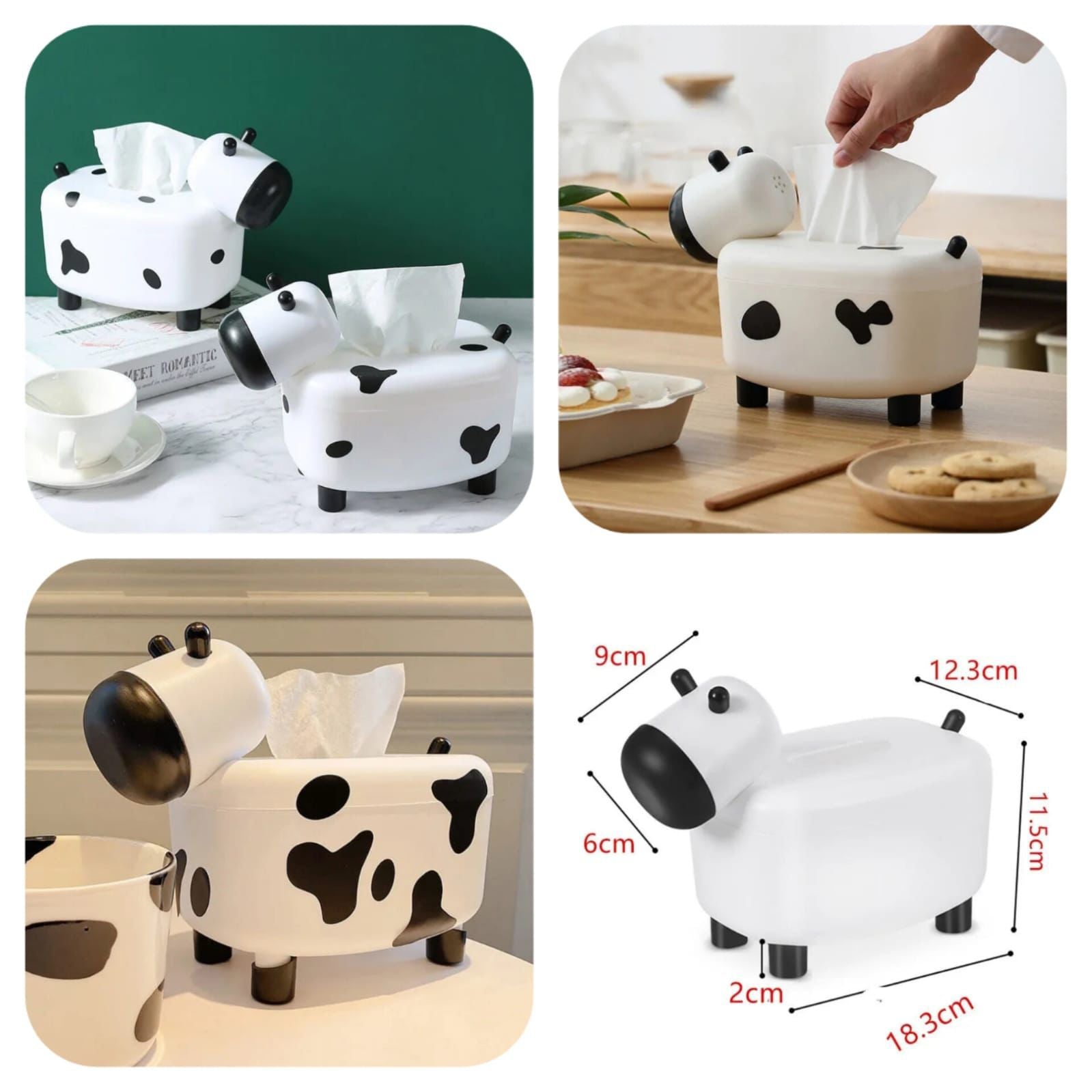 MooBox Cartoon Cow Tissue Holder