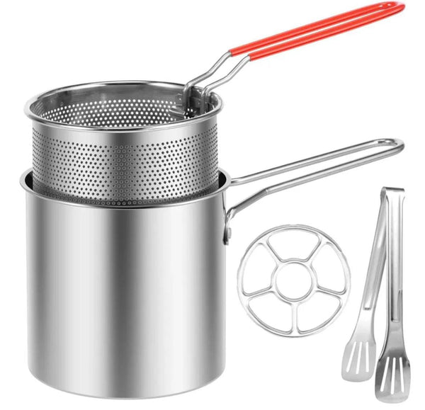 MultiChef Stainless Steel Fry Pot with Strainer