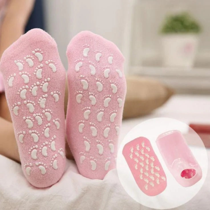 CozyGrip Footprint Socks – Pink