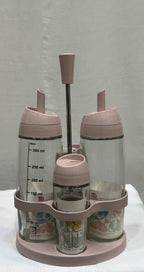 3‑Piece Condiment Set – Oil, Vinegar & Spice Holder