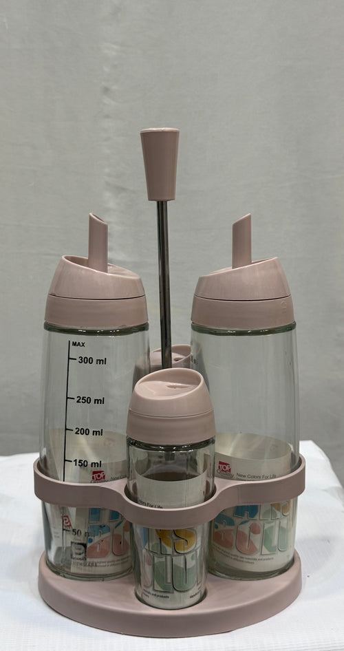 3‑Piece Condiment Set – Oil, Vinegar & Spice Holder
