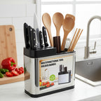 Multifunctional Kitchen Tool Holder with Drain Spout