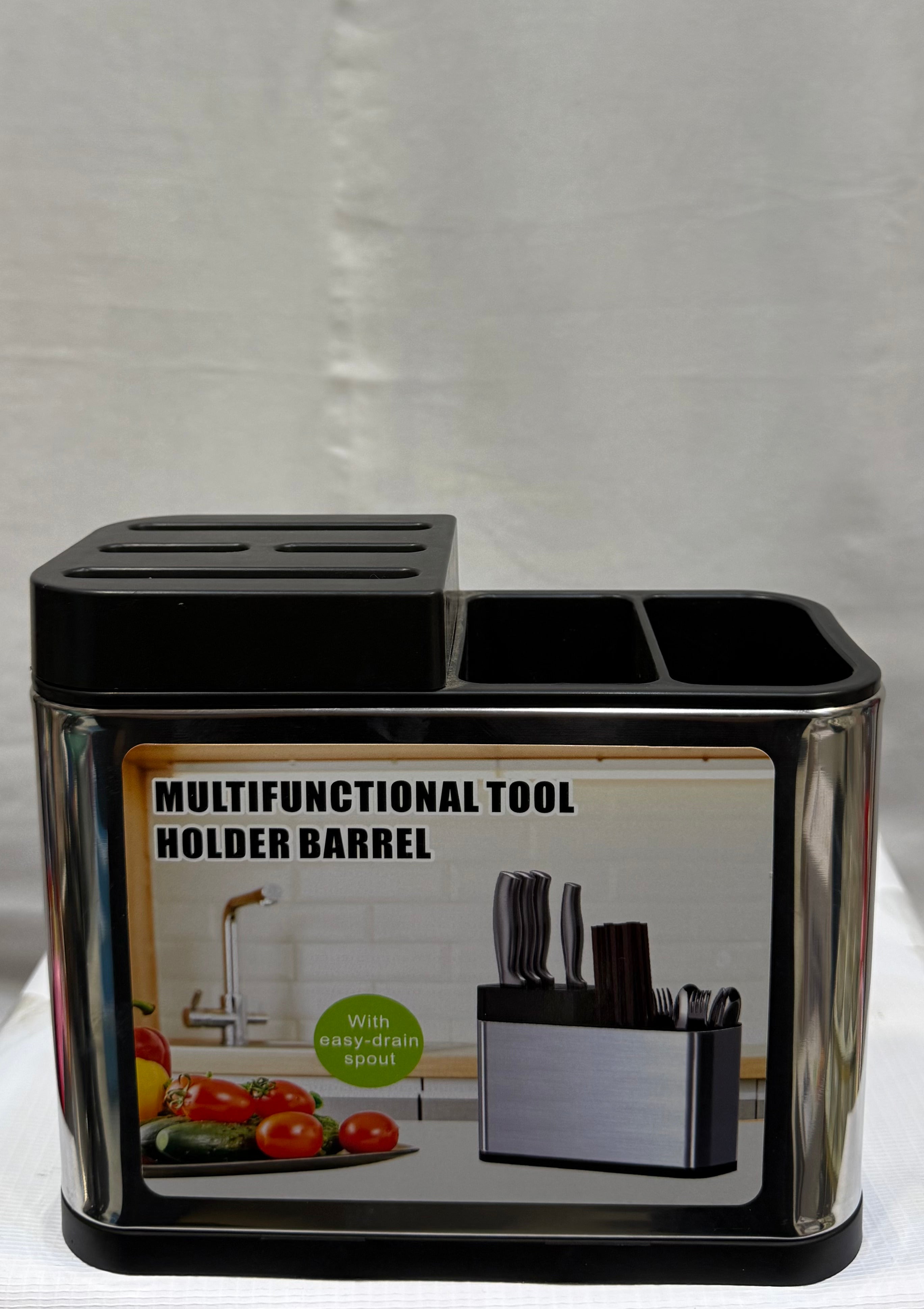 Multifunctional Kitchen Tool Holder with Drain Spout