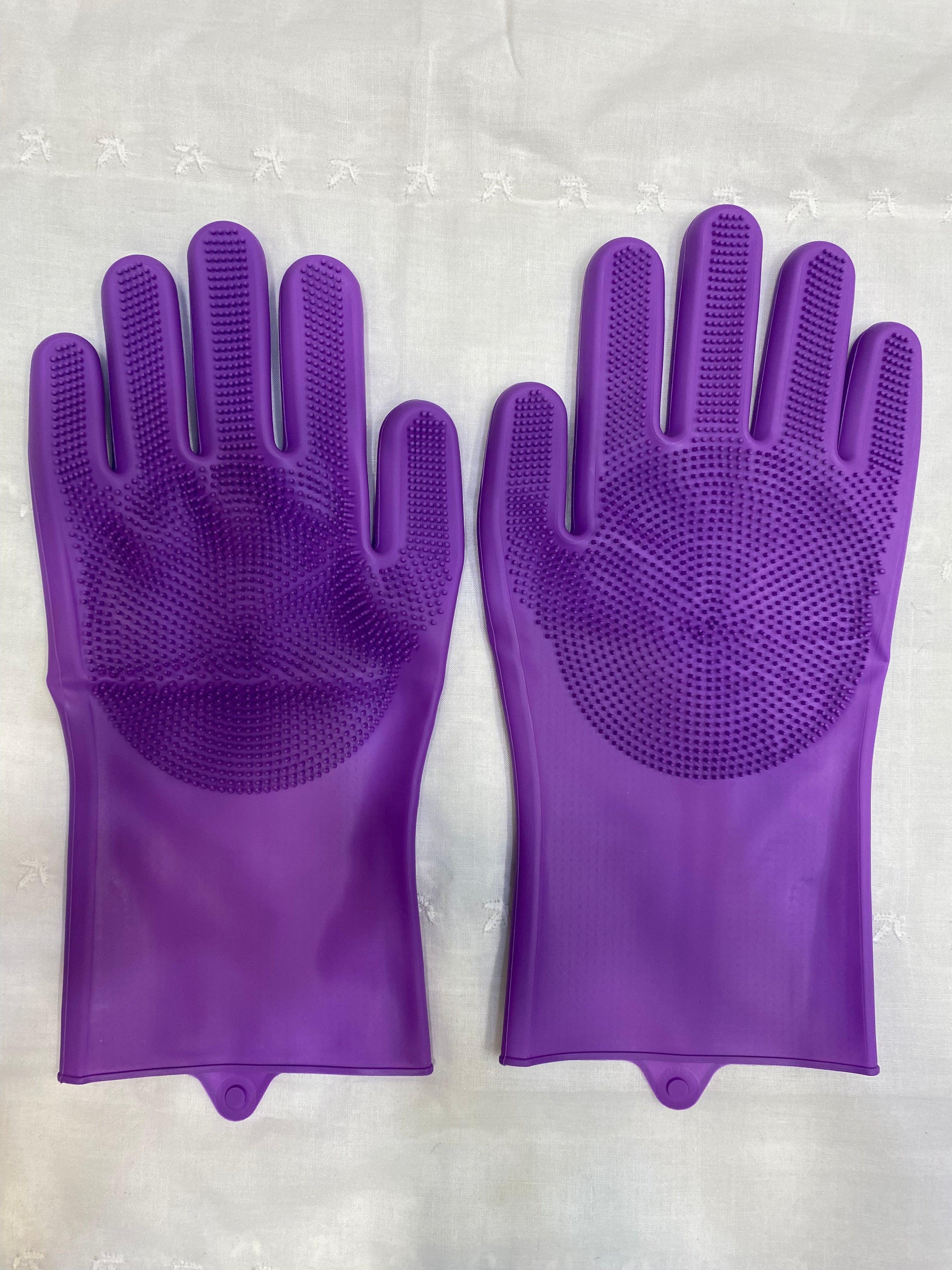 Purple ScrubEase Silicone Gloves