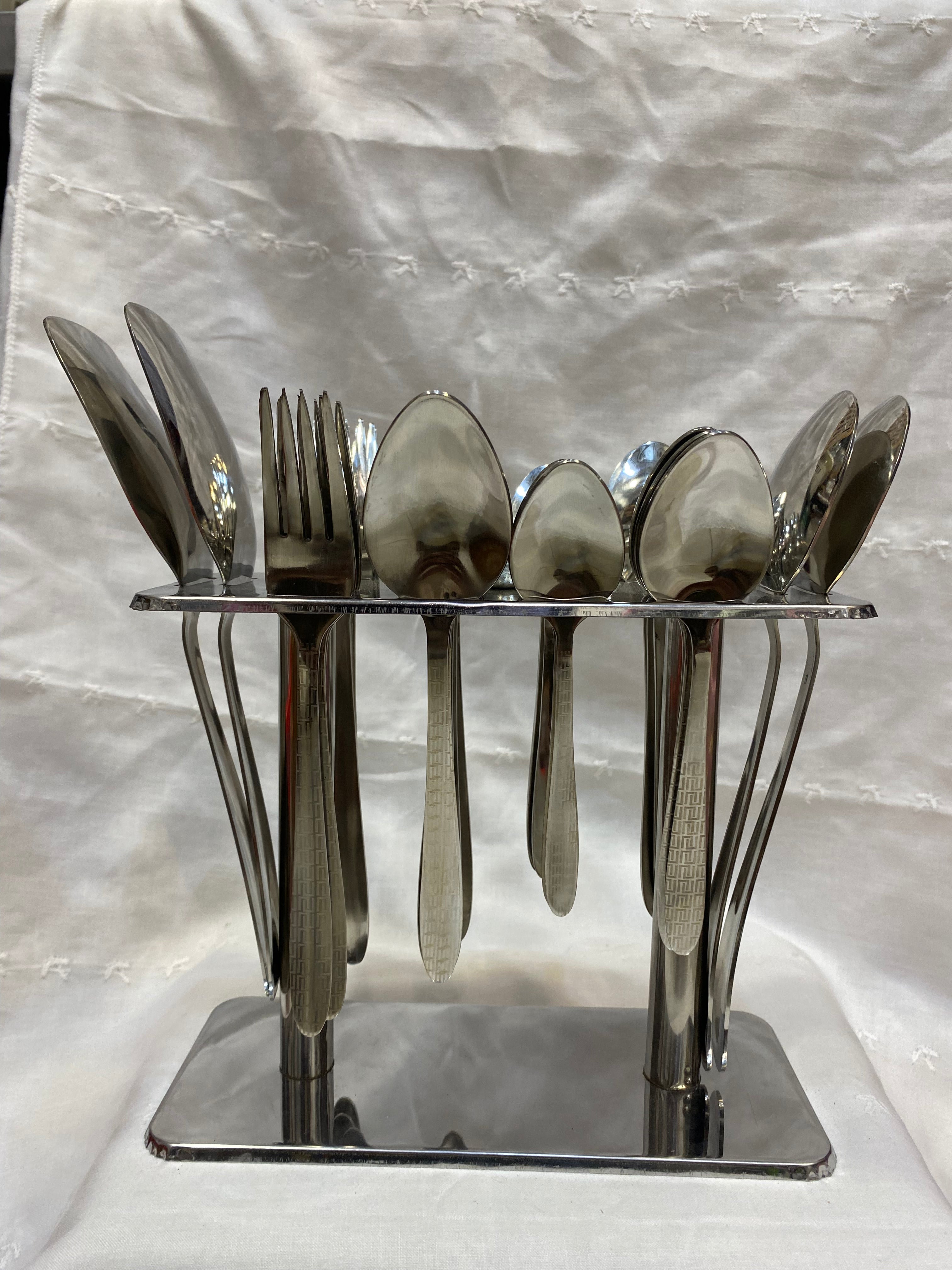 Stainless Cutlery Set with Stand