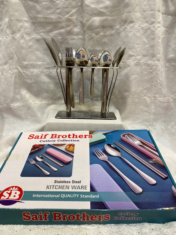 Stainless Cutlery Set with Stand